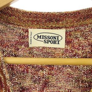 MISSONI SPORT ベスト ニット 前開き 44 ボルドー マルチカラー