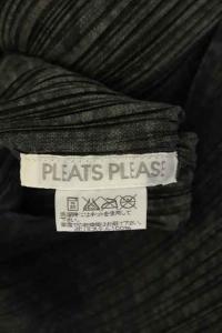 PLEATS PLEASE ISSEY MIYAKE プリーツ ロング ワンピース ノースリーブ ハイネック パイソン柄 グレー