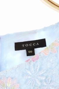 TOCCA 2019春のWEB限定カラーANEMONE FLOWERドレスワンピース 膝丈 フレア フレンチスリーブ 00 水色 ライトブルー