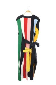 AKIRANAKA カーディガン ニット リブ ロング ノースリーブ 1 ブラック マルチカラー