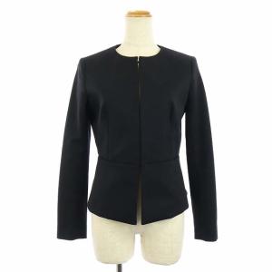 ESTNATION 18SS スーツ セットアップ 上下 ノーカラージャケット タイトスカート ミモレ丈 ロング 36 38 黒 ブラック