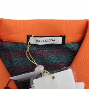 MARK&LONA 半袖ボーダーポロシャツ 50 グリーン