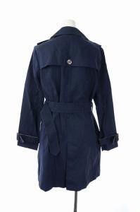 COACH 裏チェックトレンチコート XS ネイビー