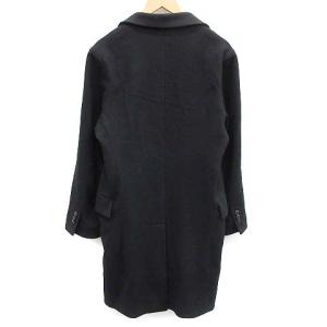 BARNEYS NEW YORK 近年モデル チェスターコート ロング アウター ウール 46 M 黒 ブラック
