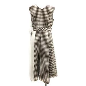 Diagram GRACE CONTINENTAL 20SS カシュクールワンピース マキシ丈 ギンガムチェック リネン混 38 M