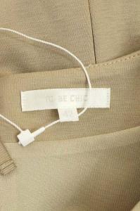 TO BE CHIC ワンピース ひざ丈 切替 バルーン 七分袖 42 ベージュ 黒 ブラック