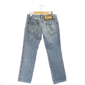 DSQUARED2 ダメージ加工デニムパンツ ブルー