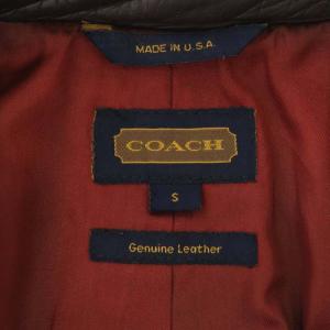 COACH チェスターコート ダブル ロング レザー USA製 S 茶