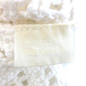 GRACE CONTINENTAL 19SS サマーニット ローゲージ 透かし編み フリンジ ショート丈 36 S 白 ホワイト