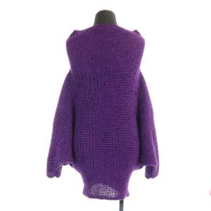 me ISSEY MIYAKE ブラウス シャツ プリーツ 七分袖 ドルマンスリーブ 紫 パープル