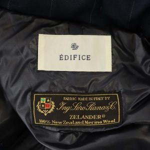 EDIFICE ダウンベスト アウター ロロピアーナ ジップアップ 44 紺 ネイビー