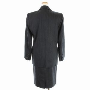 YVES SAINT LAURENT スーツ セットアップ 上下 3点セット テーラードジャケット 総裏地 ダブル スカート タイト 膝丈 パンツ テーパード センタープレス