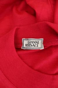 VERSACE ニット カットソー 長袖 イタリア製 ウール 50 赤 レッド
