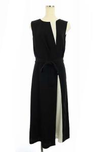 ワンピースノースリーブ ロング ミモレ 38 黒 ブラック