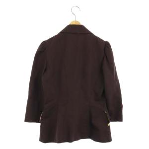 KENZO defile ジャケット 3B ボタン装飾 裏地花柄 八分袖 38 茶 ブラウン