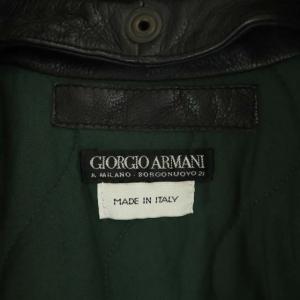 GIORGIO ARMANI フライトジャケット ラムレザー ムートン ジップアップ ブラック