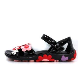 PRADA Crossing フラットサンダル フラワー フローラル 24.5cm 黒