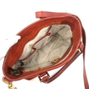 TORY BURCH ハンドバッグ ショルダーバッグ 2WAY スエード レザー ロゴ 茶 ブラウン