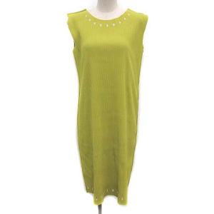 A-POC INSIDE 17AW ワンピース ノースリーブ ひざ丈 プリーツ 黄色 イエロー