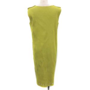 me ISSEY MIYAKE A-POC INSIDE 17AW ワンピース ノースリーブ ひざ丈 プリーツ 黄色 イエロー