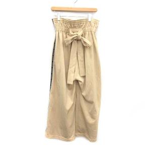 keisuke kanda パンツ ワイド ハイウエスト リボン イージー 1 S ベージュ