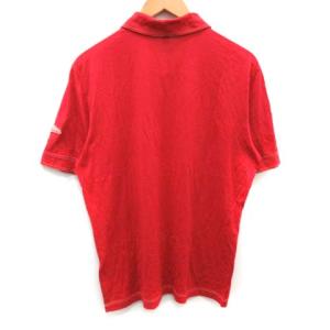 LOUIS VUITTON ポロシャツ ステッチ ロゴワッペン シルク XL レッド