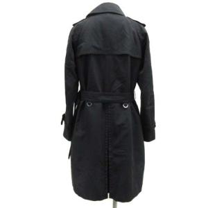 Aquascutum 6 M トレンチコート ダブル ミドル丈 ロング ライナー 黒 ブラック