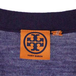 TORY BURCH 総柄ニットカーディガン パープル