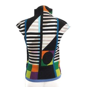 me ISSEY MIYAKE プリーツ カットソー Tシャツ ハイネック 総柄 黒 ブラック 白 ホワイト グレー 青 ブルー