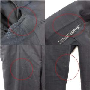 GIANNI VERSACE ヴィンテージ スーツ セットアップ 上下 テーラードジャケット シングル 2B ノーベント パンツ スラックス チェック柄