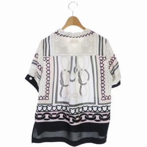 Grace Class 21SS マリンスカーフプリントトップ シャツ ブラウス 36 グレー 