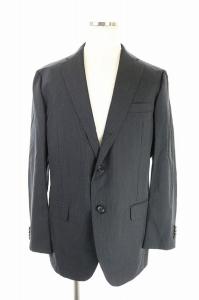 ESTNATION スーツ セットアップ 上下 テーラードジャケット 2B パンツ スラックス ストライプ 52 ダークグレー