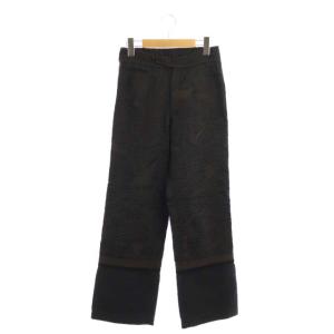 イッセイミヤケ パンツ ストレート ナイロン 刺繍 1 ダークブラウン