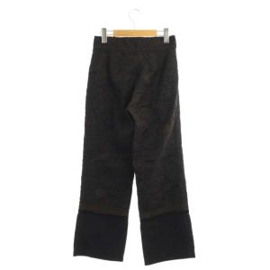 HaaT イッセイミヤケ パンツ ストレート ナイロン 刺繍 1 ダークブラウン