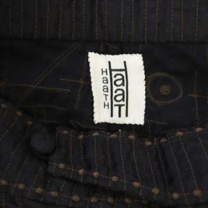 HaaT イッセイミヤケ パンツ ストレート ナイロン 刺繍 1 ダークブラウン