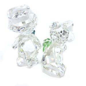 SWAROVSKI 置物 オブジェ ペアベア クマ クリスタル クリア
