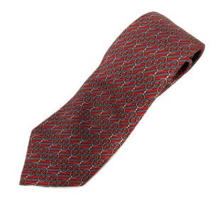 シルク総柄ネクタイ レッド