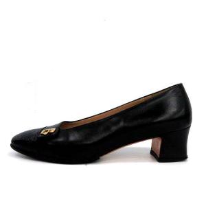 Salvatore Ferragamo ガンチーニレザーパンプス ブラック