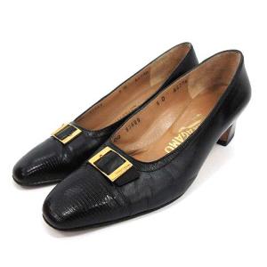 LILLA レザーパンプス 5D ブラック