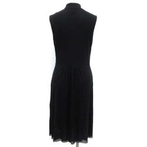 VIVIENNE TAM 0 XS ワンピース ひざ丈 花柄 刺繍 ノースリーブ 黒 ブラック