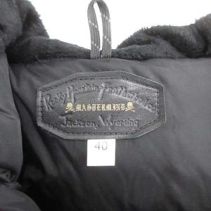 Rocky Mountain FeatherBed マスターマインドジャパン ダウンジャケット アウター レザー切替 スカル 40 L 黒 ブラック