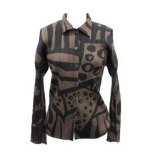 イッセイミヤケ シャツ ブラウス 長袖 総柄 3 L