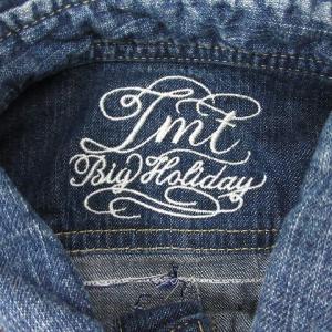 TMT ウエスタンシャツ デニム 星条旗柄 長袖 S 青 ブルー