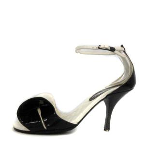 CHANEL サンダル マトラッセ ココマーク ストラップ リボン ハイヒール レザー 35 ホワイト