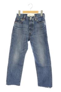 19AW カットオフデニムパンツ 青