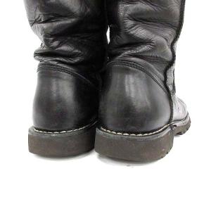 CHANEL IG26537 エンジニアブーツ レザー ローヒール ココマーク 25.5cm ブラック