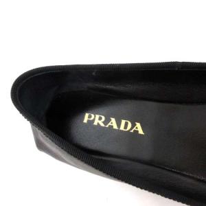PRADA バレエシューズ リボン 36.5 ブラック