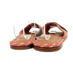 CHANEL クロスストラップサンダル フラット ココマーク レザー 24.0cm ブラウン G32825