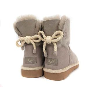 UGG australia SELENE セリーヌ ムートンブーツ ショート レースアップ 24.0cm ライトグレー 1006493