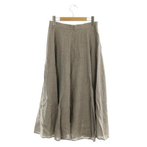 ANAYI 19AW ロングチェックスカート フレア 38 ブラウン ブラック ベージュ